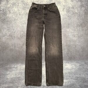 ZARA Women's High Rise Straight Leg Jeans Charcoal Wash Size 2 US